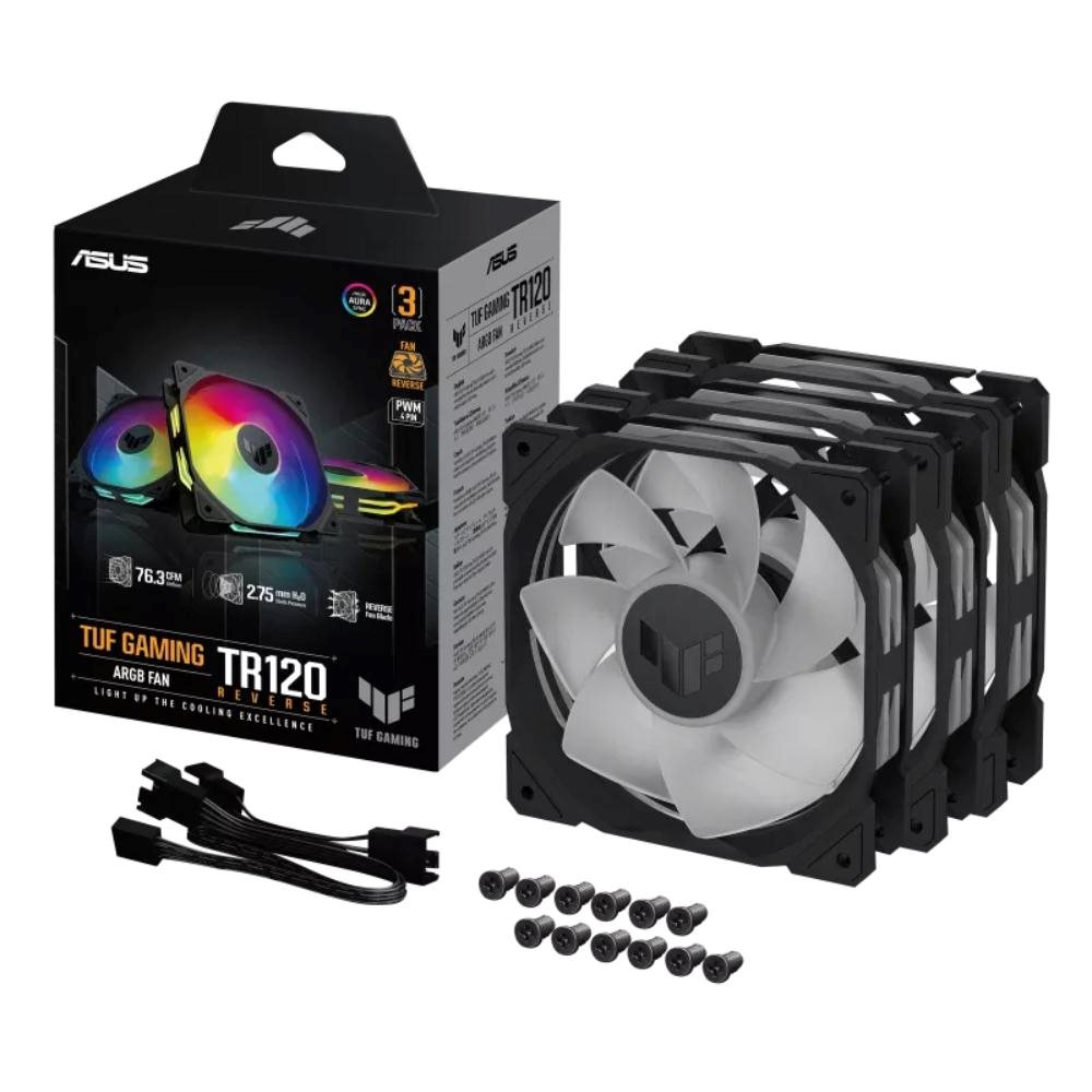 ASUS ventilátor TUF GAMING TR120 ARGB Reverse,  3x120mm,  černá7 