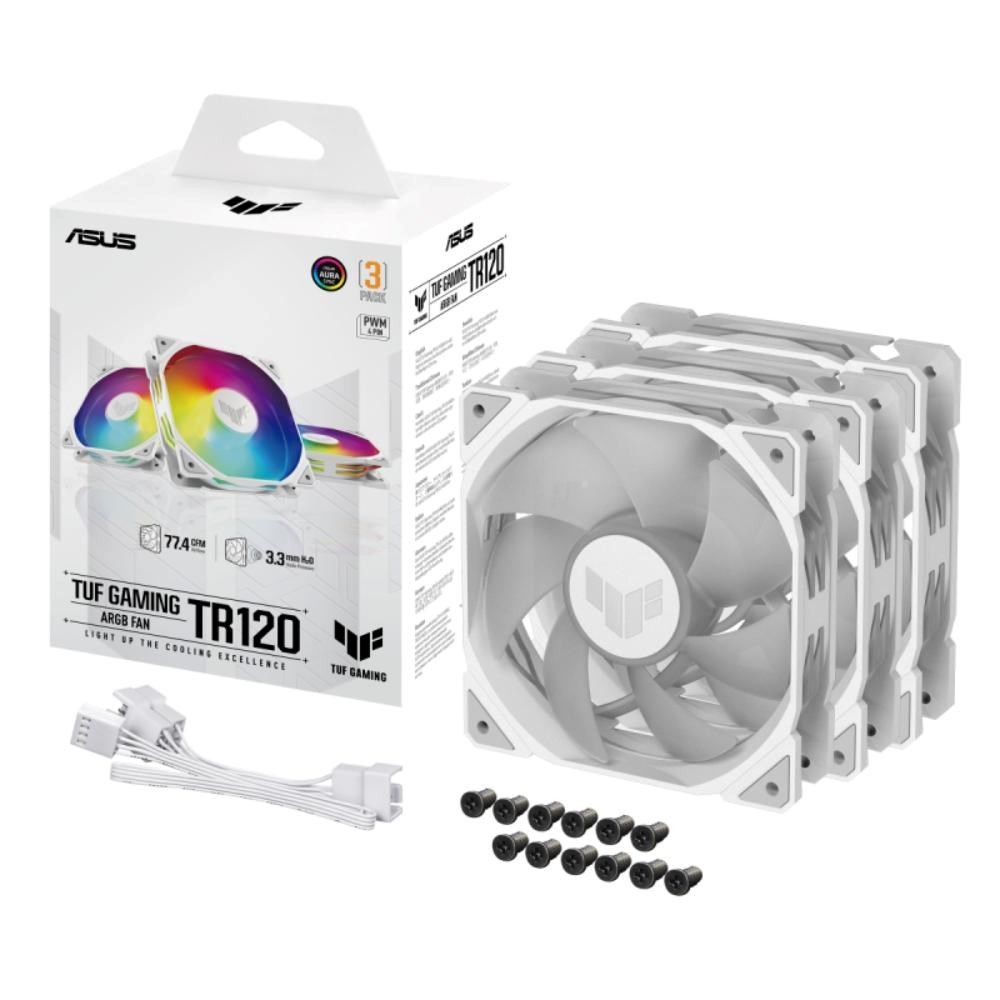 ASUS ventilátor TUF GAMING TR120 ARGB,  3x120mm,  bílá0 