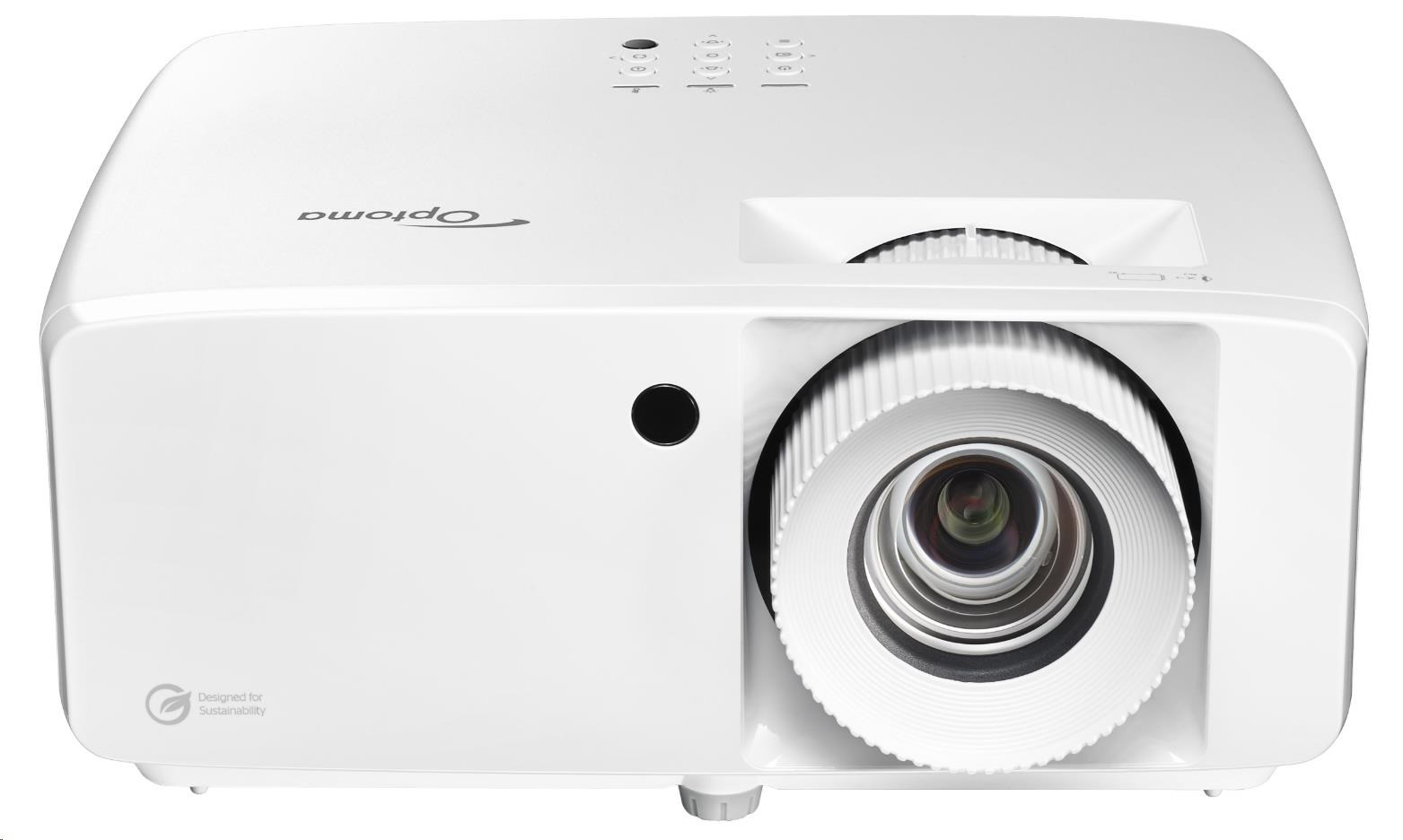 Optoma projektor UHZ66 (DLP, LASER, FULL 3D, UHD, 4000 ANSI, 500 000:1, HDMI, RS232, LAN, 1x15W speaker), rozbalen0 