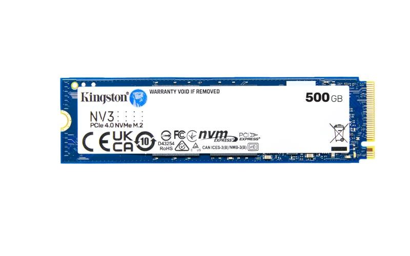 Kingston SSD 500GB NV3, M.2 2280, NVMe PCIe Gen4x4, (R: 5000MB/s; W: 3000MB/s)0 