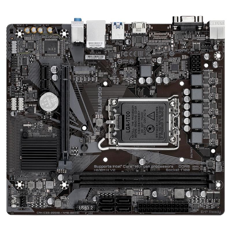 GIGABYTE MB Sc LGA1700 H610M H V2,  Intel H610,  2xDDR5,  1xHDMI,  1xVGA,  mATX3 