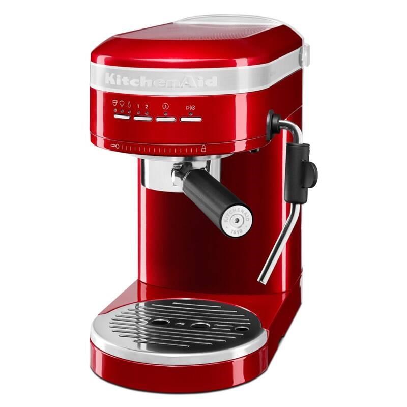 KitchenAid Artisan 5KES6503ECA kávovar, pákové espresso, 1470 W, 15 bar, parní tryska, doubleshot, červená0 