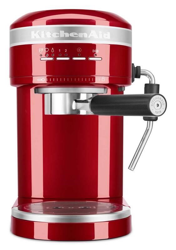 KitchenAid Artisan 5KES6503ECA kávovar, pákové espresso, 1470 W, 15 bar, parní tryska, doubleshot, červená1 