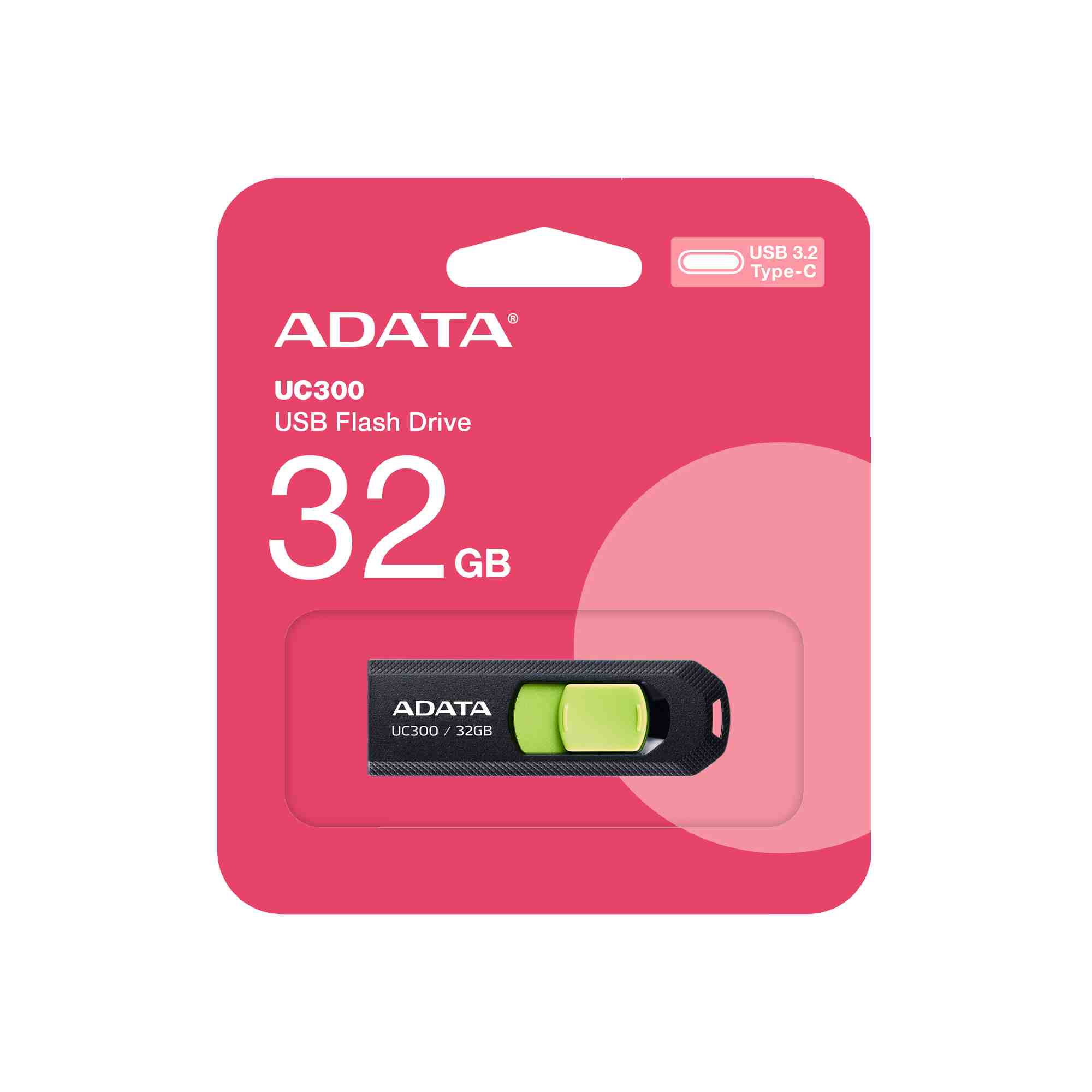 ADATA Flash Disk 32GB UC300,  USB-C 3.2,  černo-zelená0 