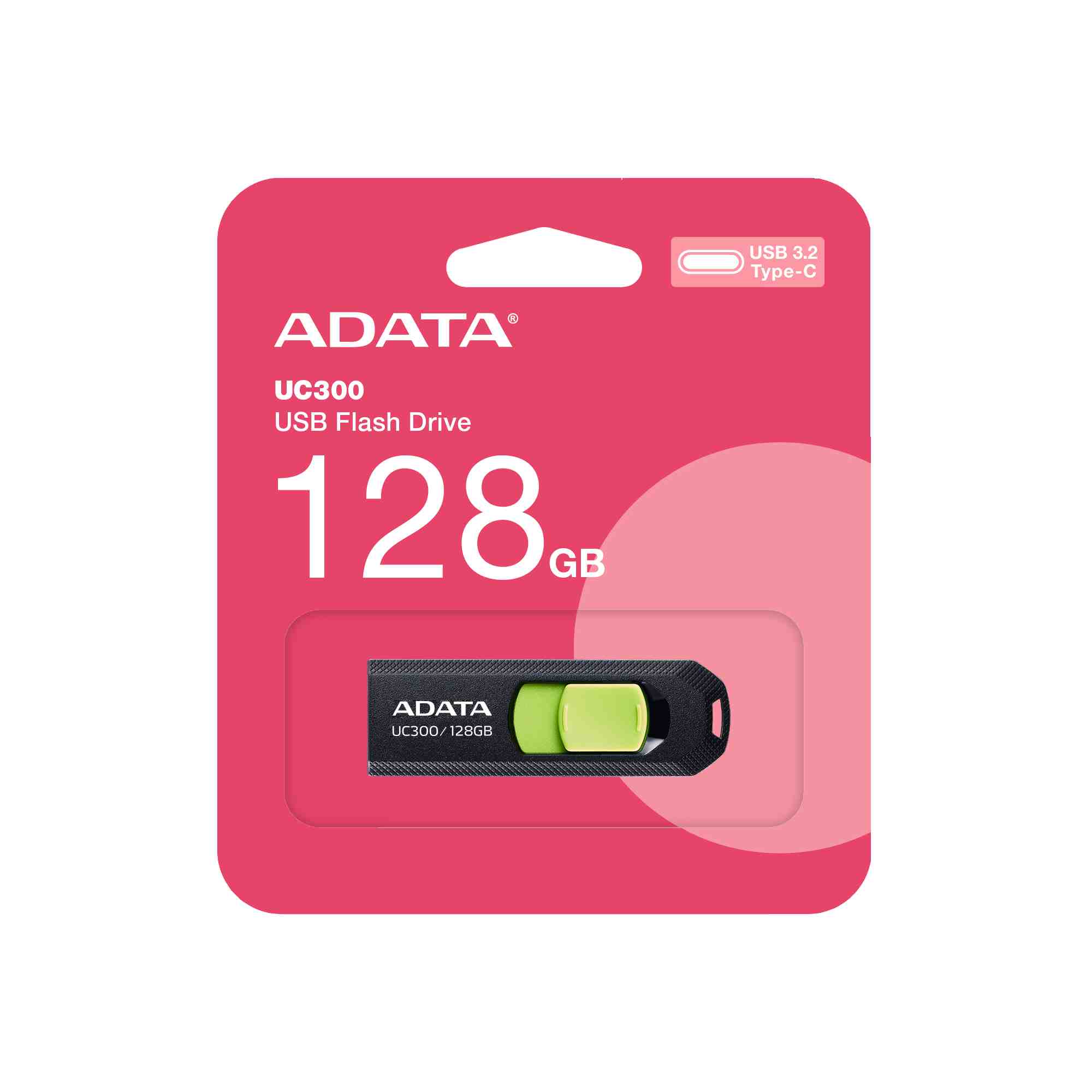 ADATA Flash Disk 128GB UC300,  USB-C 3.2,  černo-zelená0 