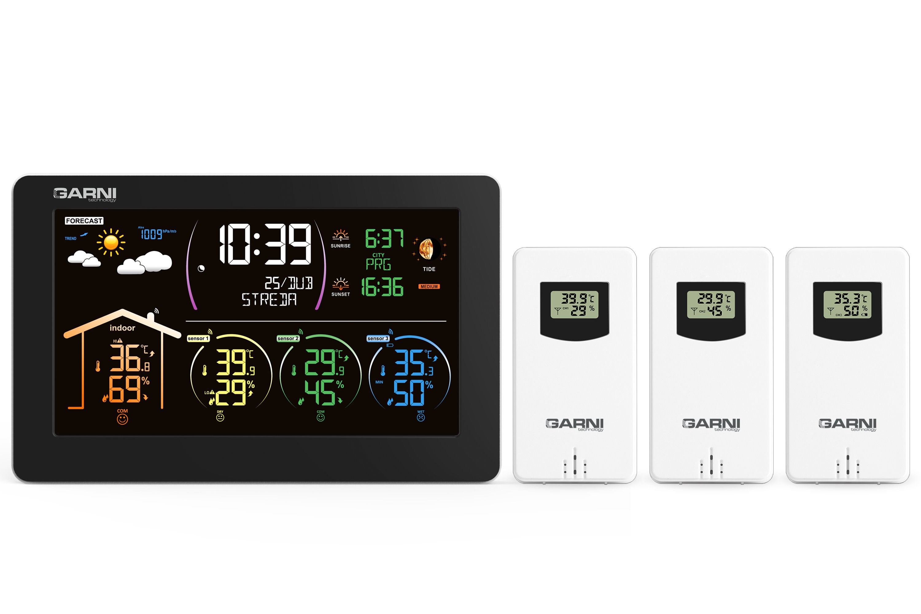 GARNI 580 Line - Meteorologická stanice se 3 bezdrátovými čidly0 