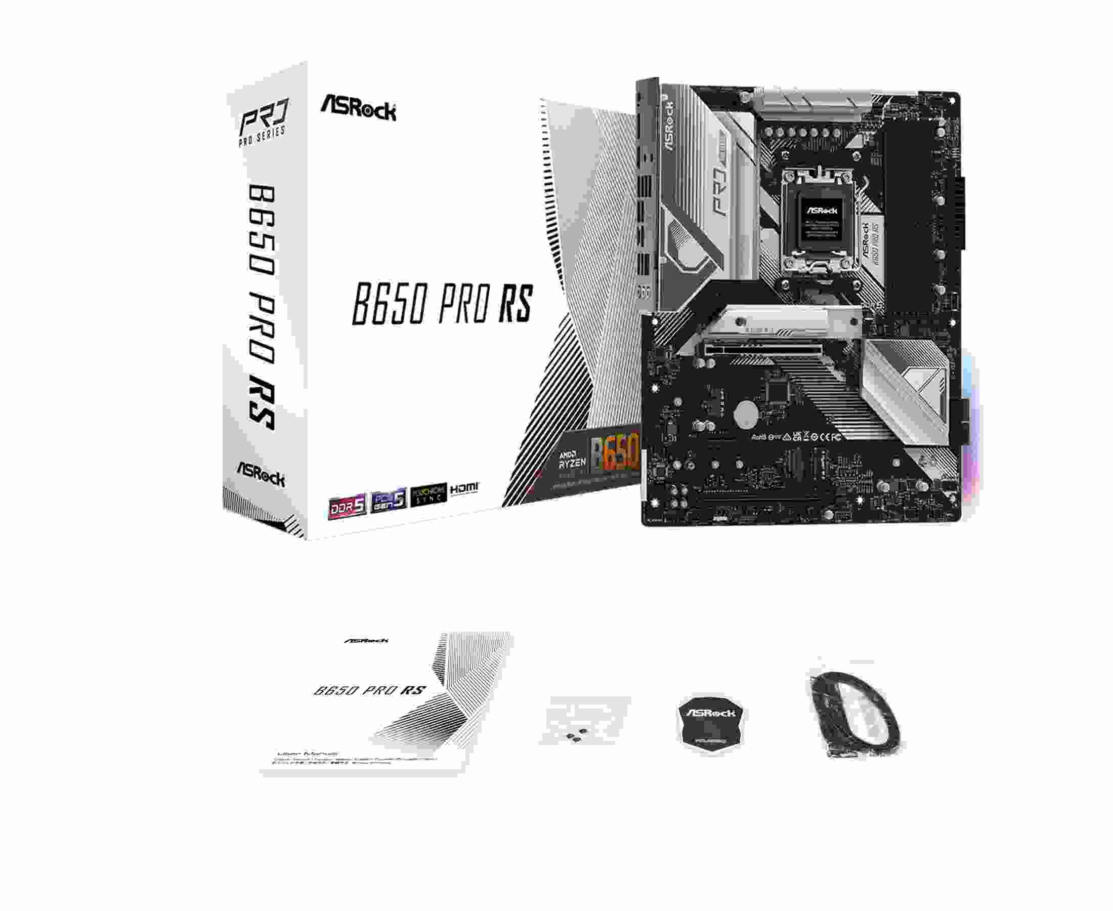 BAZAR - ASRock MB Sc AM5 B650 PRO RS,  AMD B650,  4xDDR5,  1xDP,  1xHDMI - Po opravě (Komplet)7 