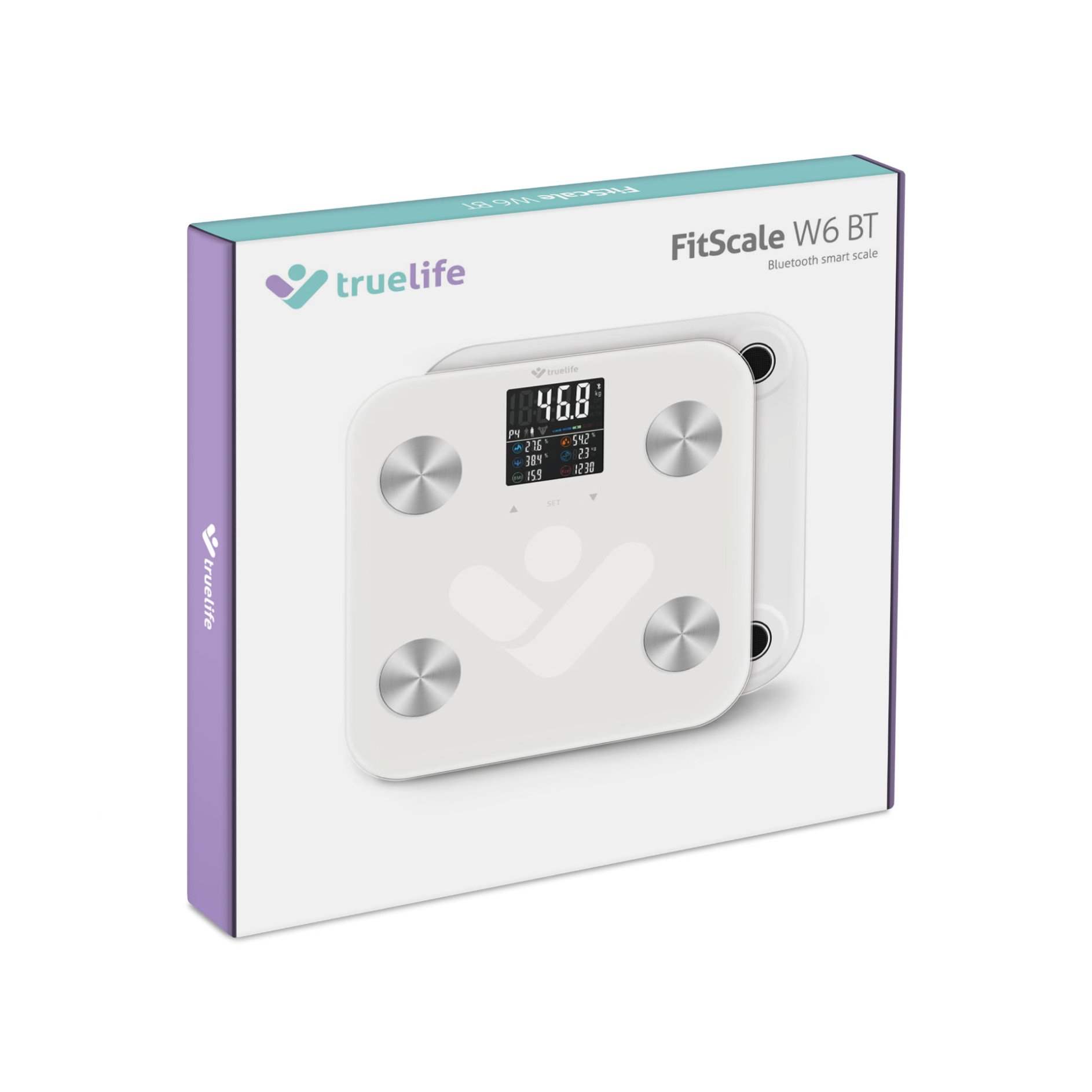 BAZAR - TrueLife FitScale W7 BT - Bioelektrická impedanční bluetooth váha - bílá - Rozbaleno (Komplet)9 