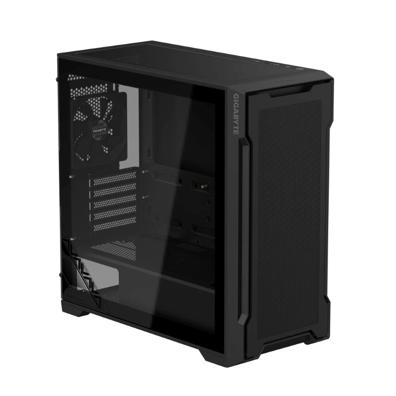 GIGABYTE PC Skříň GB-C102G,  Mid Tower,  2x USB3.0,  Průhledná bočnice,  2x 120mm Fan,  černá1 