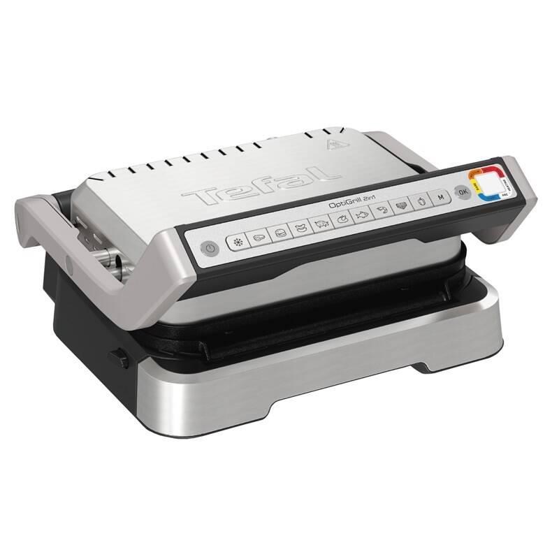 Tefal OptiGrill 2 v 1 GC772D30 Inox kontaktní gril,  2100 W,  termostat,  odkapávací nádobka,  aplikace Tefal1 