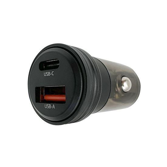 Solight nabíjecí adaptér do auta 30W USB-C + A, černá0 