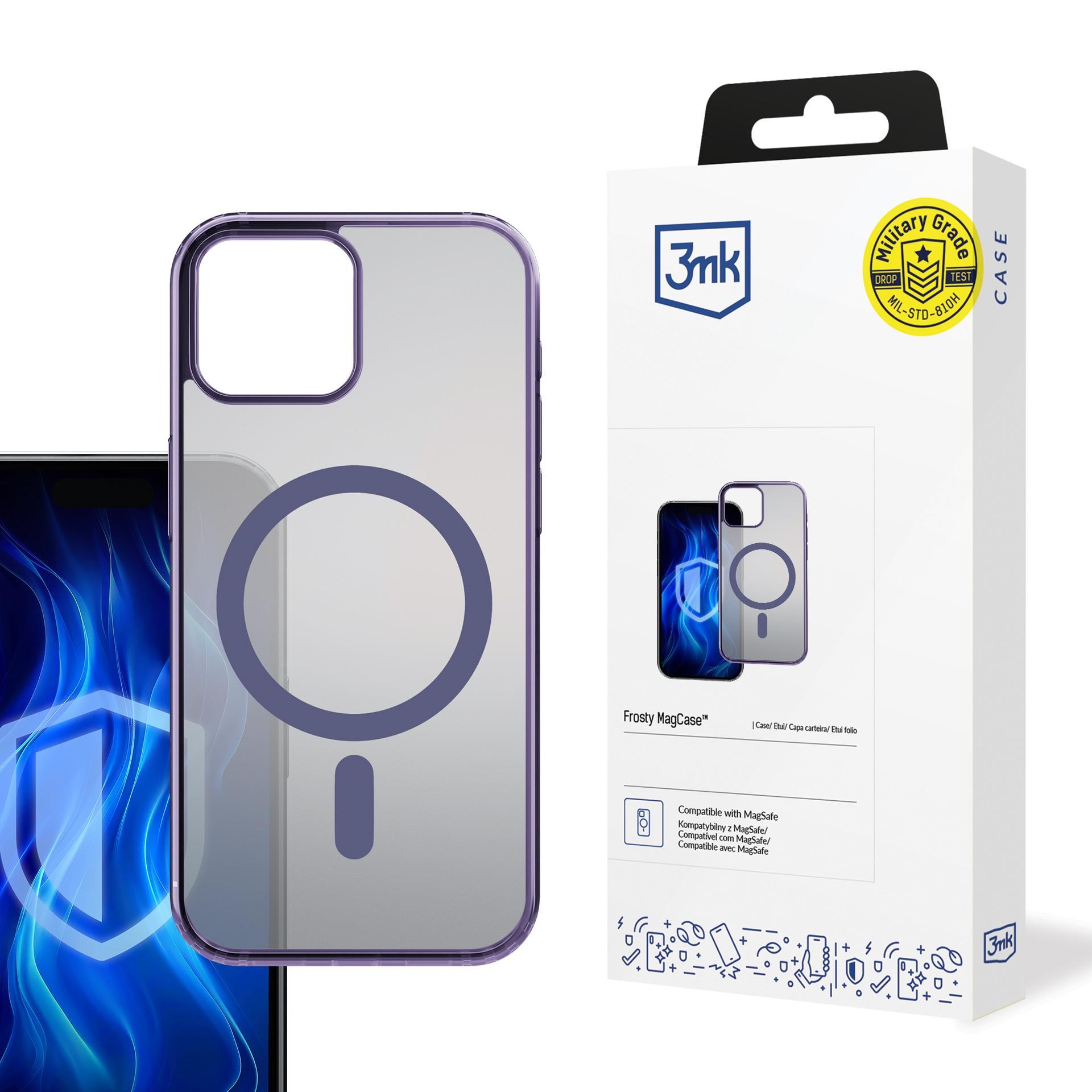 3mk ochranný kryt Frosty MagCase Purple pro Apple iPhone 12 Pro Max0 