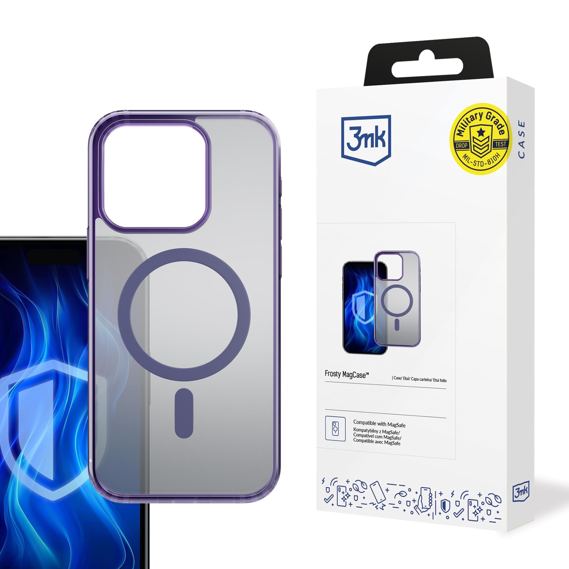3mk ochranný kryt Frosty MagCase Purple pro Apple iPhone 16 Pro0 