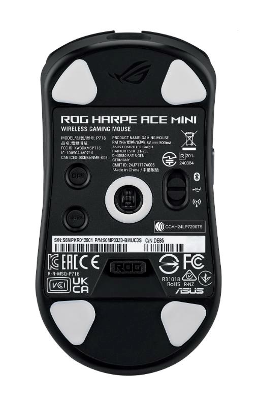 ASUS Herní myš ROG Harpe Ace Mini,  Bezdrátová BT,  RF 2.4GHz,  černá7 