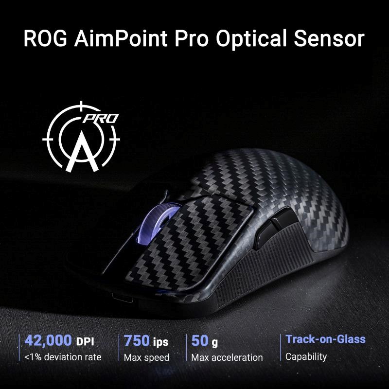 ASUS Herní myš ROG Harpe Ace Extreme,  Bezdrátová BT,  RF 2.4GHz,  černá13 