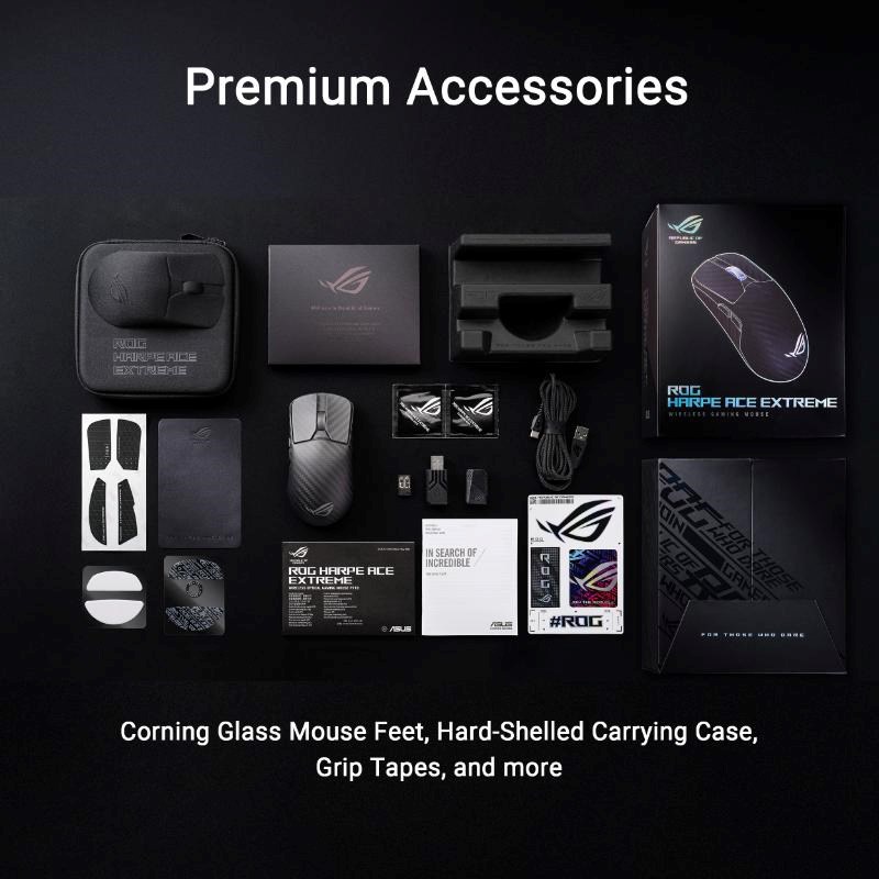 ASUS Herní myš ROG Harpe Ace Extreme,  Bezdrátová BT,  RF 2.4GHz,  černá15 
