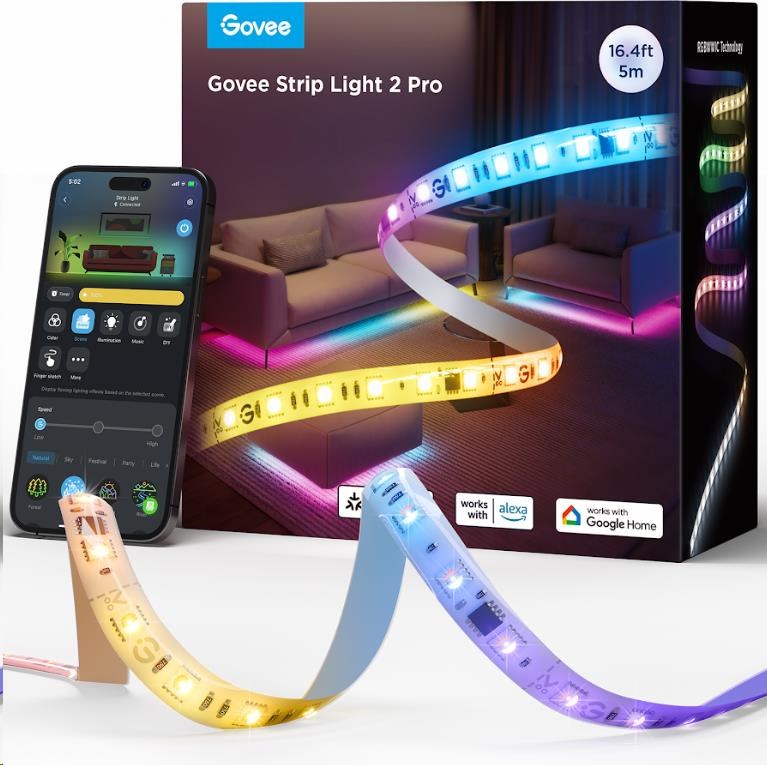 Govee Strip Light 2 Pro RGBICWW pásek 5m Matter0 