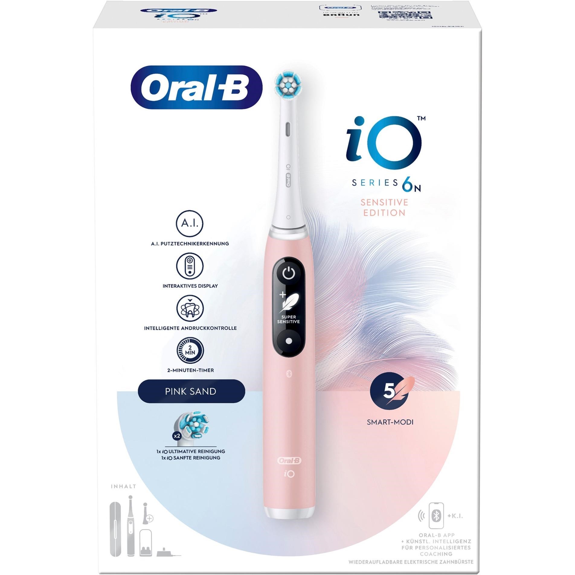 Oral-B iO Series 6N elektrický zubní kartáček, časovač, tlakový senzor, aplikace Oral-B, Pink Sand2 