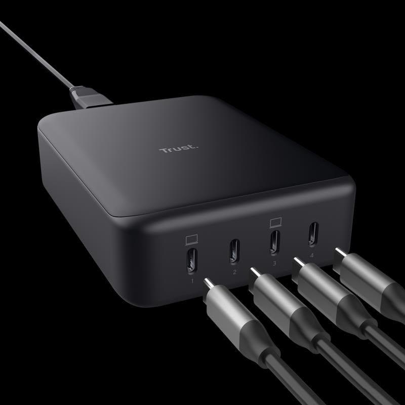TRUST napájecí adaptér MAXO 240W 4-PORT USB-C DESK CHARGER1 