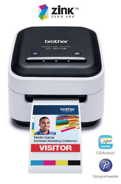 Tlačiareň štítkov BROTHER FOTO - VC500W - WIFI,  USB,  farebná bez atramentu - integrovaná rezačka0 