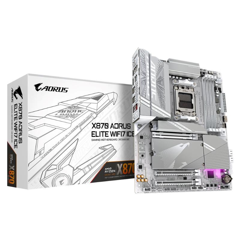 GIGABYTE MB Sc AM5 X870 A ELITE WF7 ICE, AMD X870, 4xDDR5, 2xHDMI, 2xThunderbolt, WiFi0 