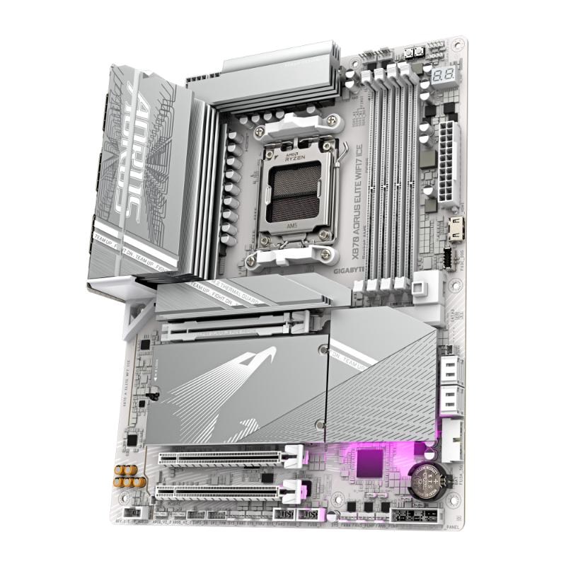 GIGABYTE MB Sc AM5 X870 A ELITE WF7 ICE, AMD X870, 4xDDR5, 2xHDMI, 2xThunderbolt, WiFi3 