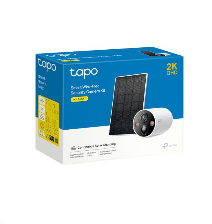TP-Link Tapo C425 KIT kamera C425 + solární panel A201 (4MP,  2K QHD,  1440p,  IR 15m,  WiFi,  micro SD card,  IP66)1 