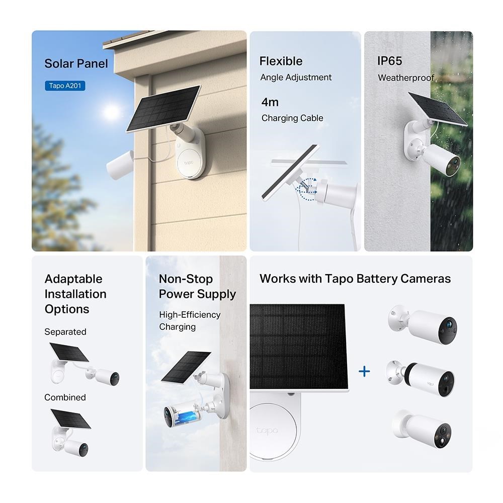 TP-Link Tapo A201 solární panel k Tapo C460, Tapo C425, Tapo C420, Tapo C410 s USB-C2 