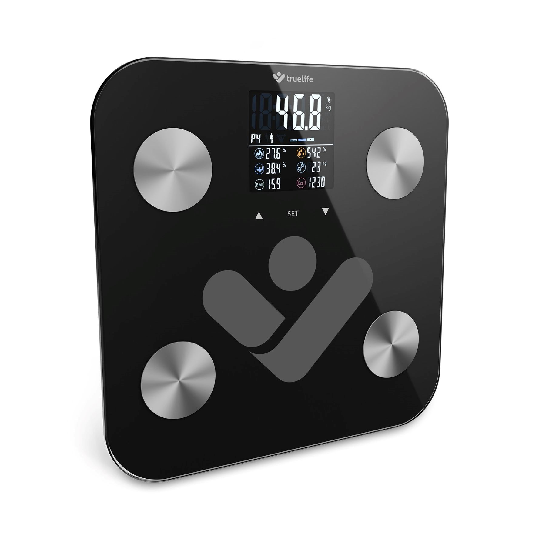 TrueLife FitScale W6 BT - Bioelektrická impedanční bluetooth váha - černá9 