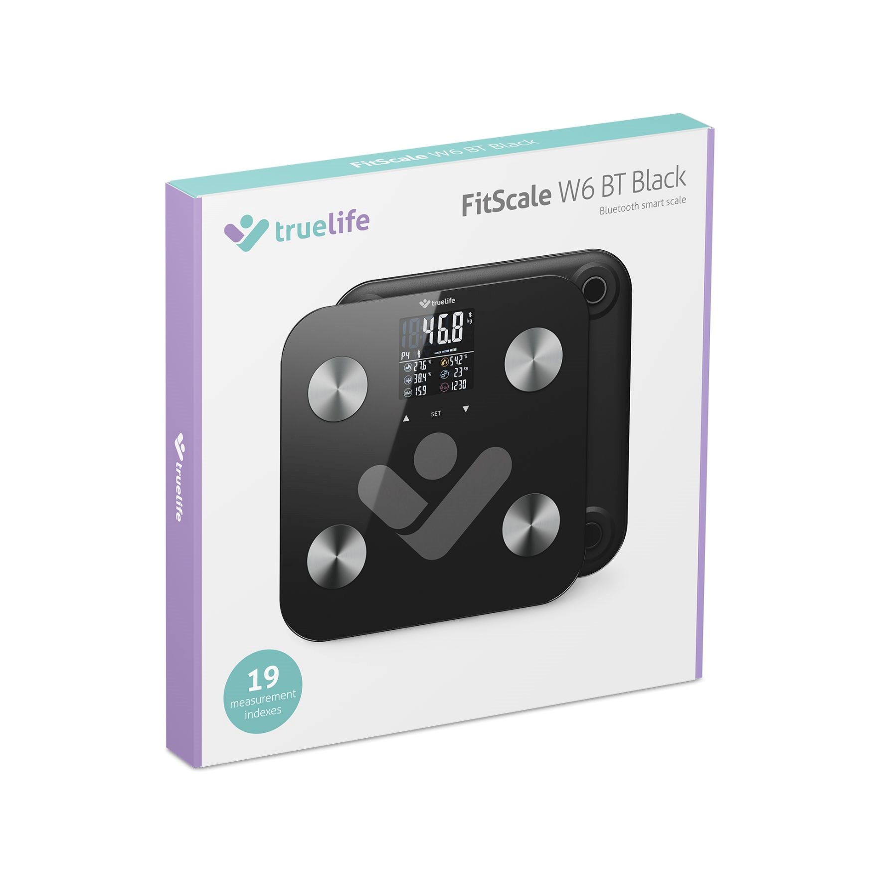 TrueLife FitScale W6 BT - Bioelektrická impedanční bluetooth váha - černá10 