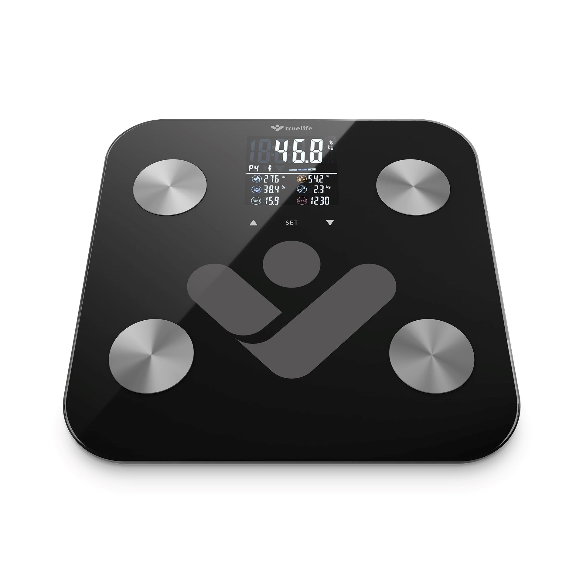 TrueLife FitScale W6 BT - Bioelektrická impedanční bluetooth váha - černá12 