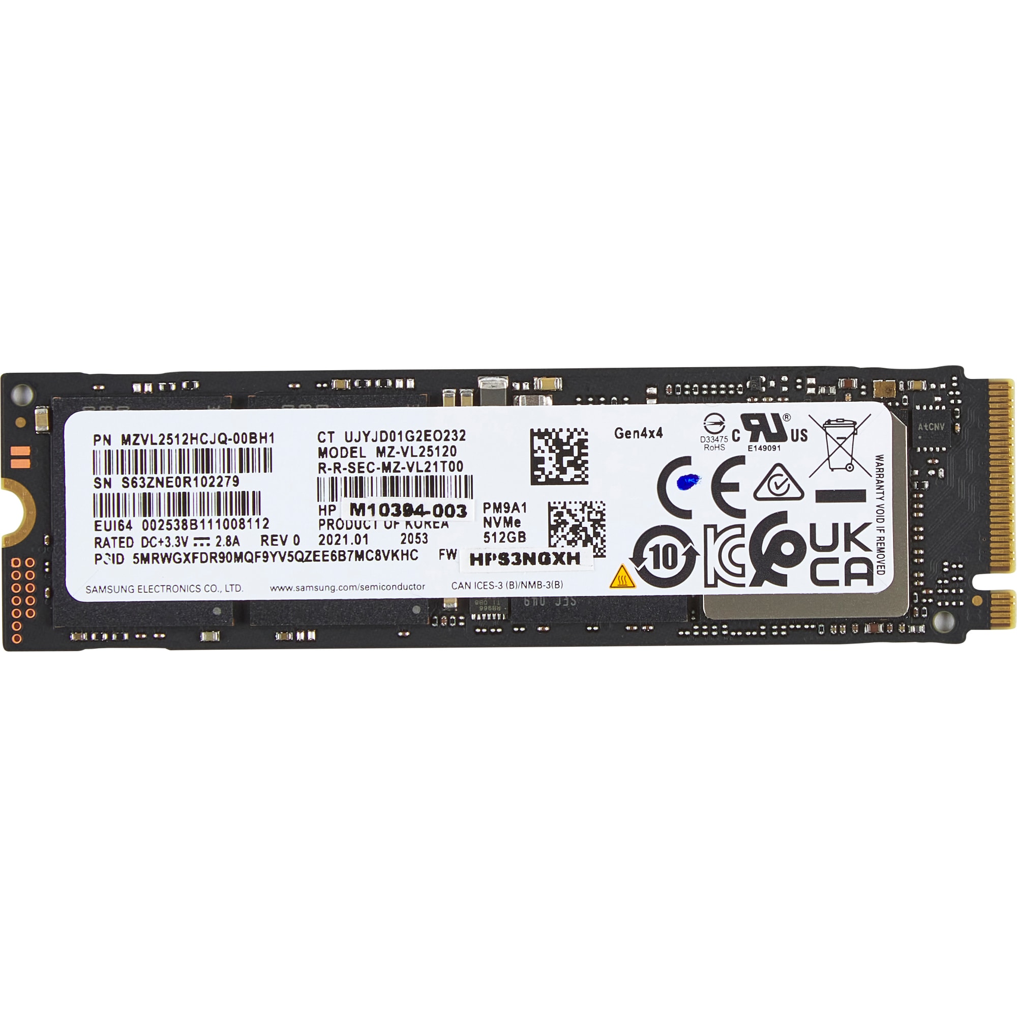 HP 512GB PCI-e 3x4 NVMe M.2 SSDS0 