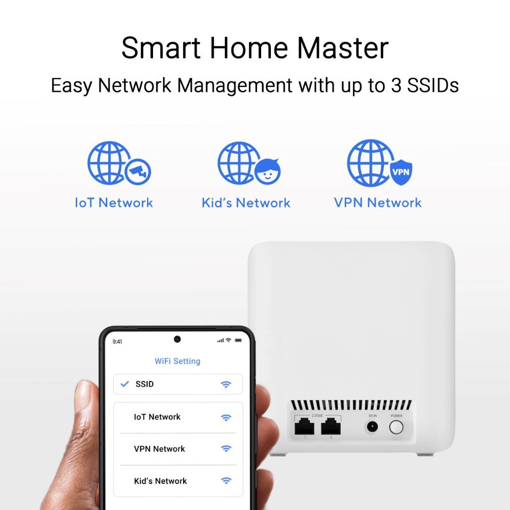 ASUS ZenWifi BD4 2-pack,  WiFi7 Extendable Router,  AiMesh,  2x WAN/ LAN10 
