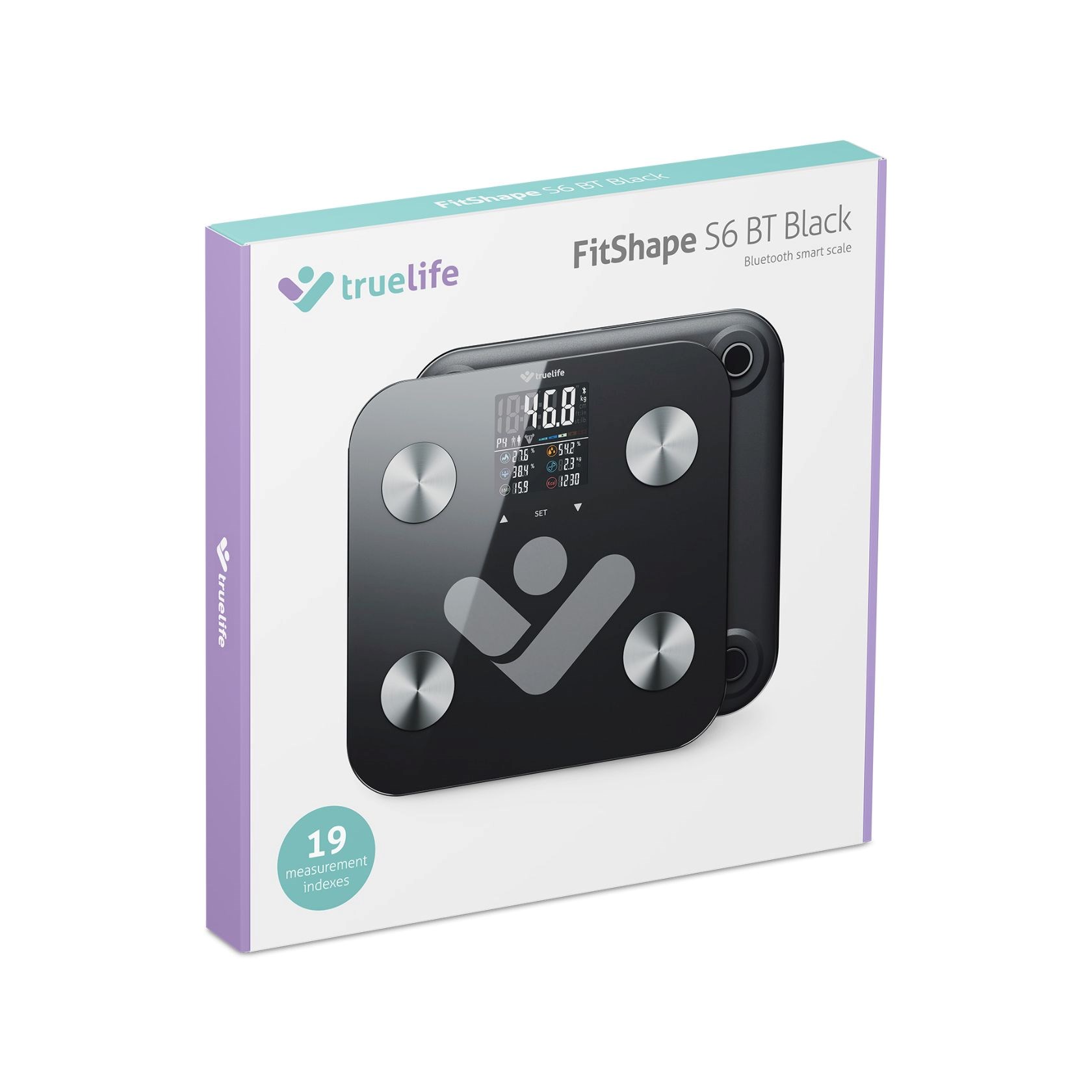 TrueLife FitShape S6 BT - Bioelektrická impedanční bluetooth váha - černá8 