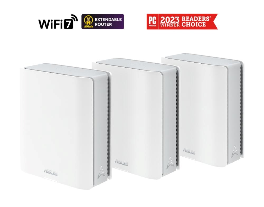 ASUS ZenWifi BT10 3-pack, WiFi7 Extendable Router, AiMesh, 2x WAN/LAN, 1x LAN, 1x 3.00 