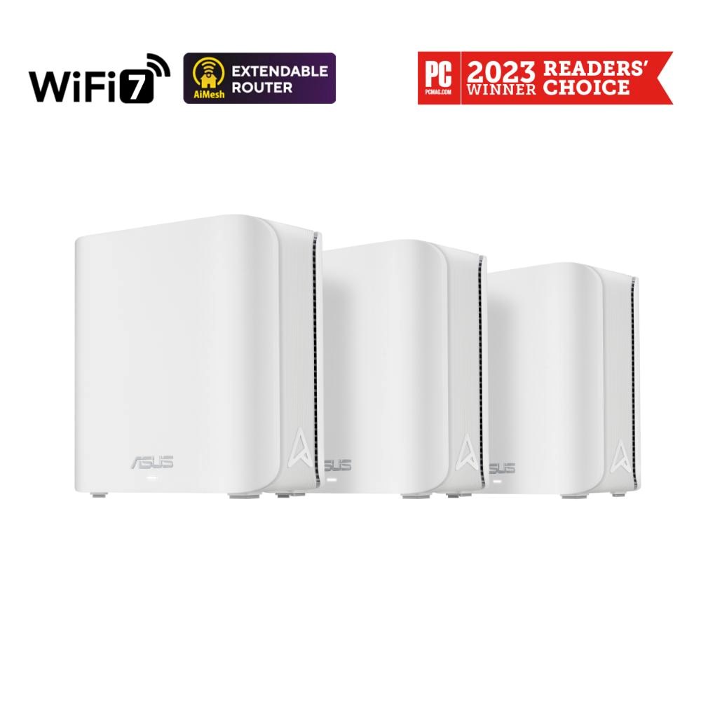 ASUS ZenWifi BD4 3-pack, WiFi7 Extendable Router, AiMesh, 2x WAN/LAN0 