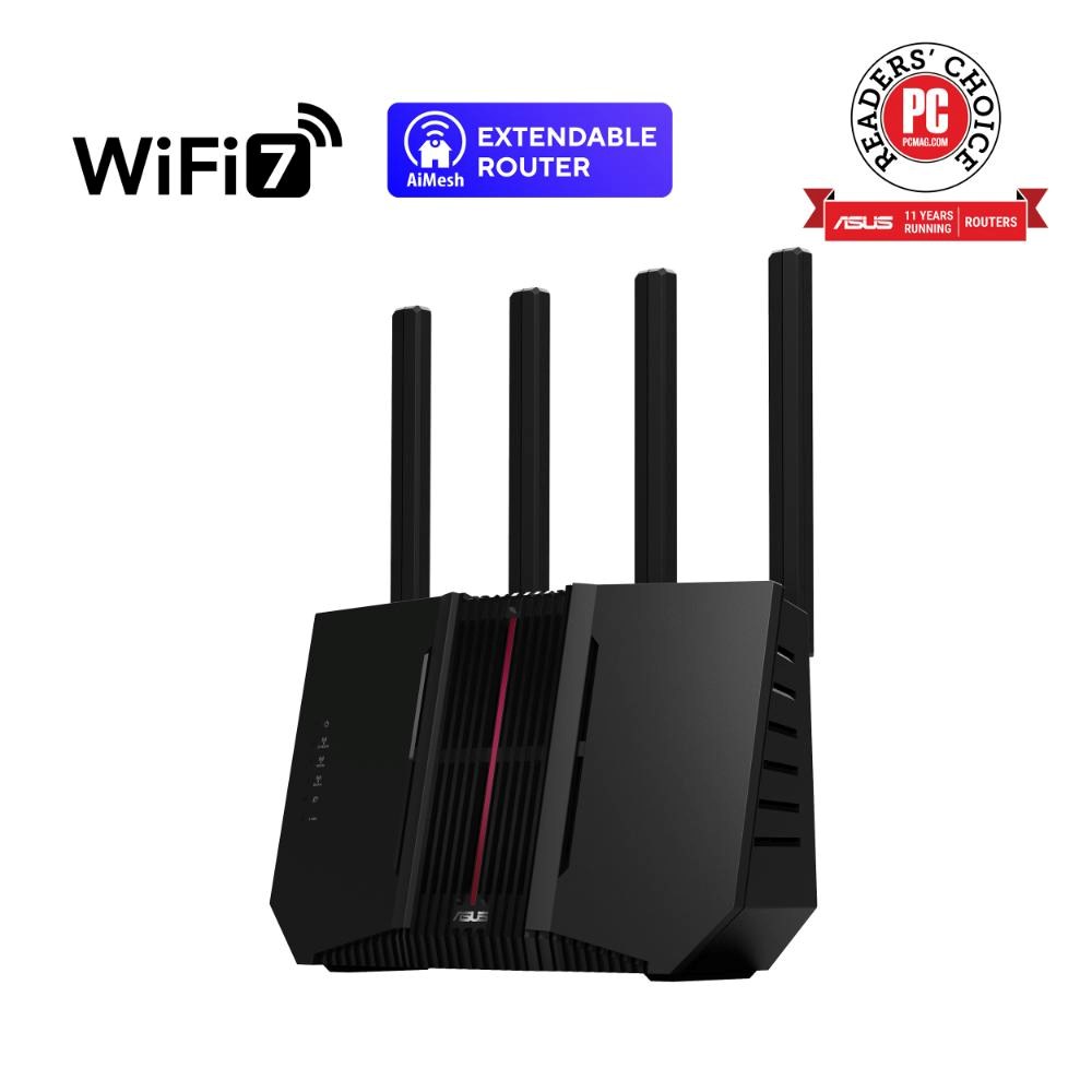 ASUS Router RT-BE92U,  WiFi7 Router,  AiMesh,  2x WAN,  3x LAN,  1x USB 3.26 