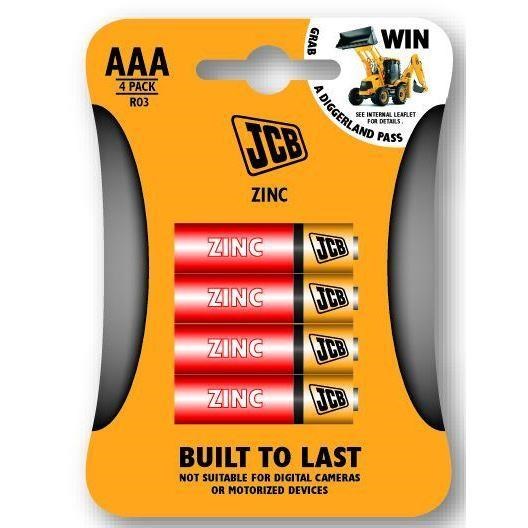 JCB zinko-chloridová baterie R03, blistr 4 ks0 