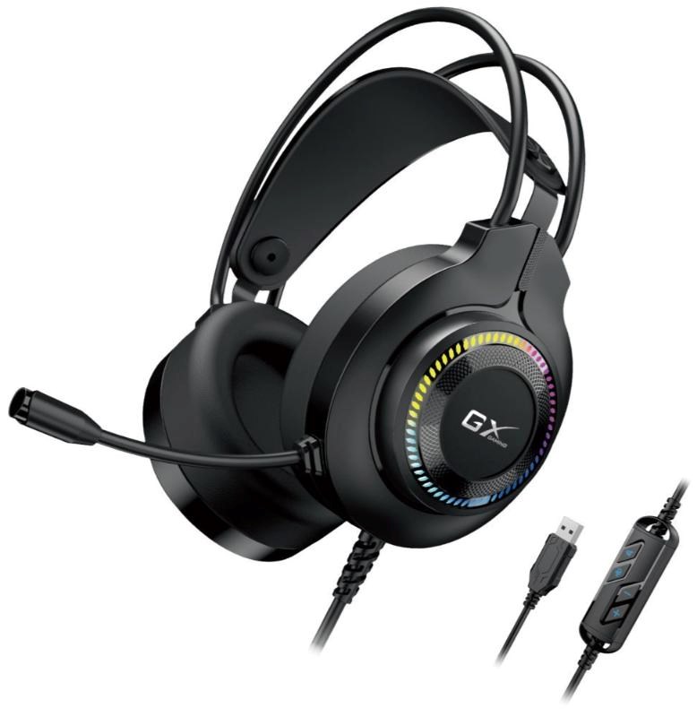 GENIUS sluchátka s mikrofonem GX GAMING HS-GX580U, USB, RGB, černá1 