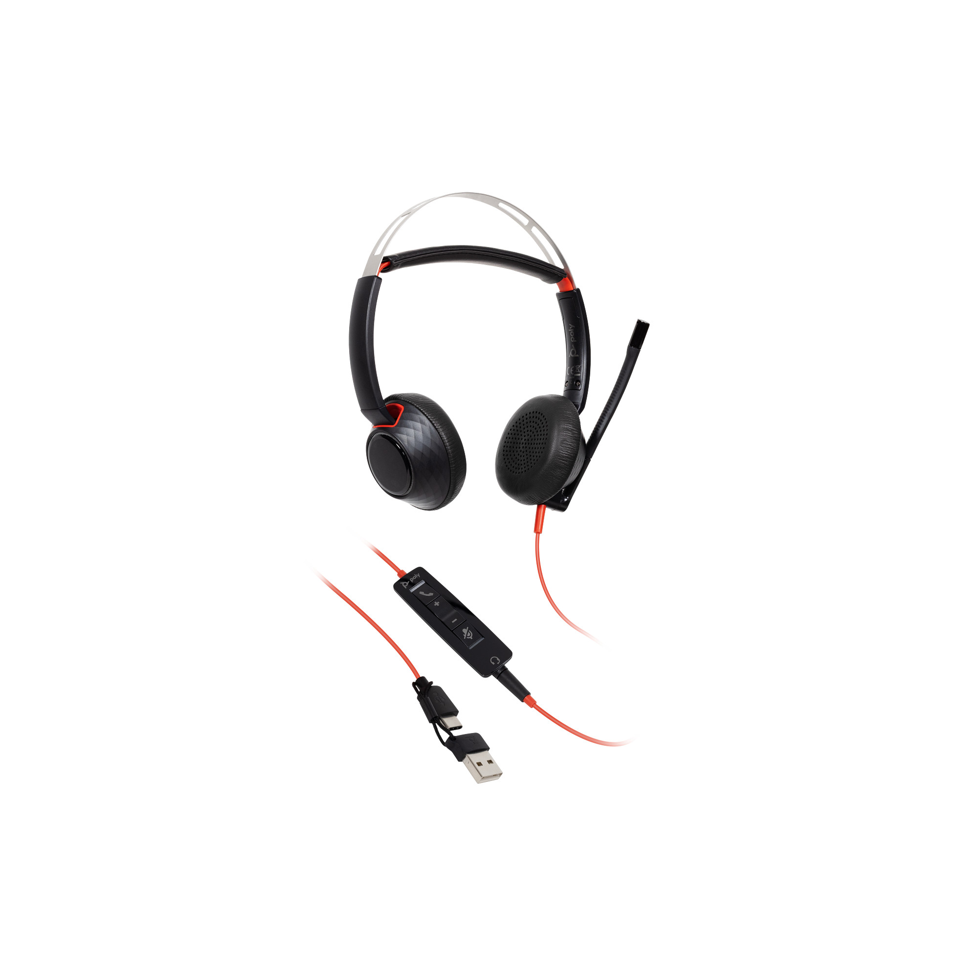 Poly Blackwire 5220 náhlavní souprava,  3.5 mm jack + USB-C/ A adaptér,  stereo3 