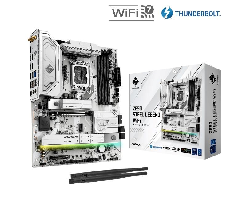 ASRock MB Sc LGA1851 Z890 STEEL LEGEND WIFI,  Intel Z890,  4xDDR5,  1xHDMI,  2xThunderbolt,  WI-FI0 
