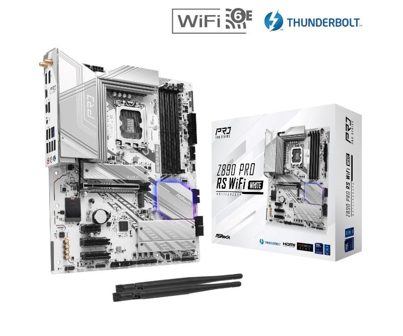 ASRock MB Sc LGA1851 Z890 PRO RS WIFI WHITE,  Intel Z890,  4xDDR5,  1xHDMI,  WI-FI0 