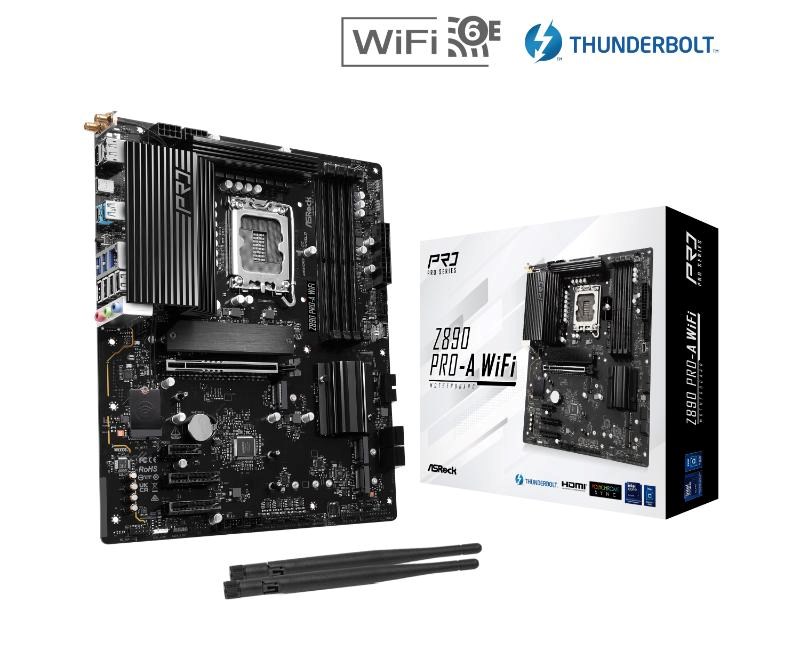 ASRock MB Sc LGA1851 Z890 PRO-A WIFI, Intel Z890, 4xDDR5, 1xDP, 1xHDMI, 1xThunderbolt, WI-FI0 