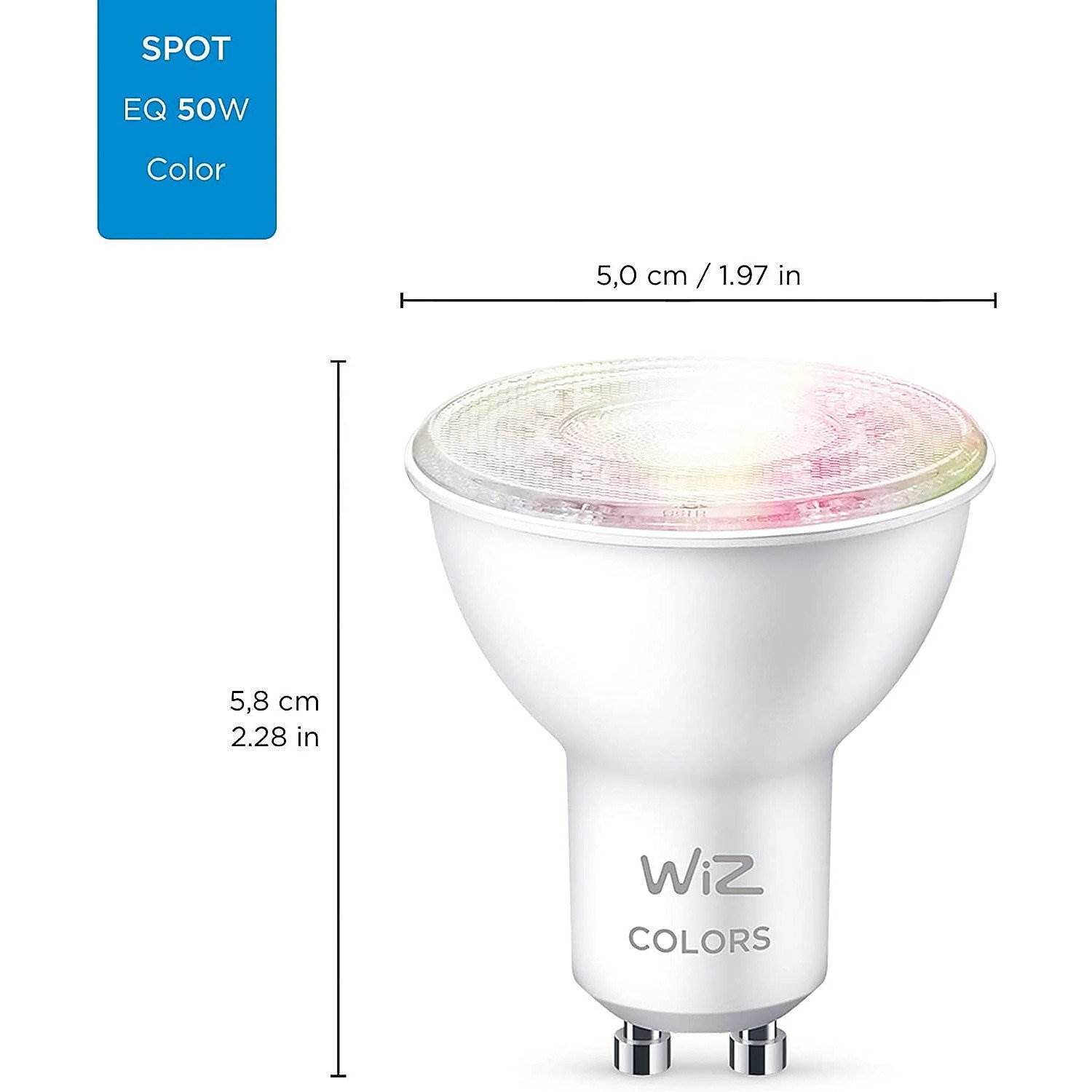 PHILIPS WiZ Wi-Fi BLE 50W GU10 - stmívatelná,  nastavitelná teplota barev,  barevná2 