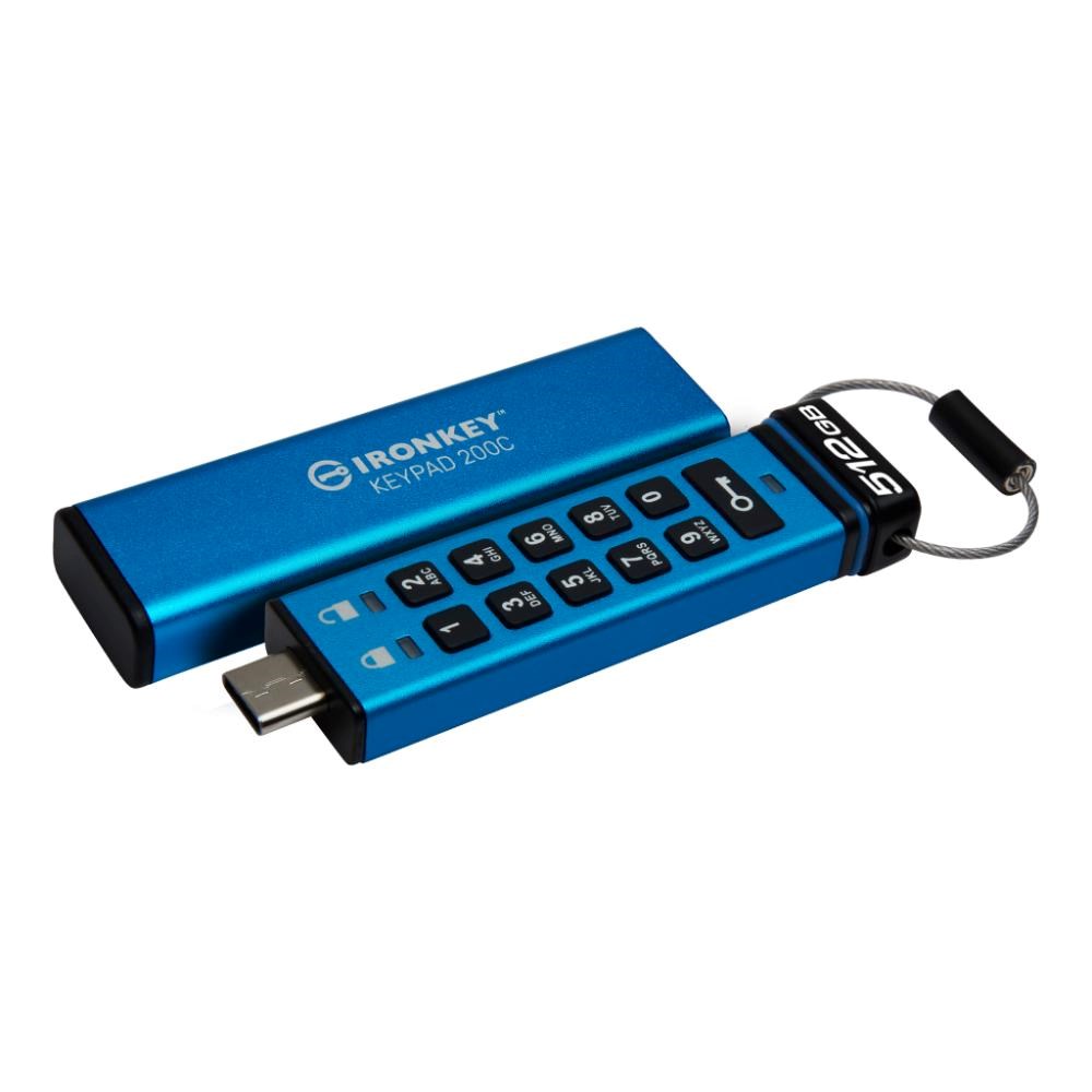 Kingston Flash Disk IronKey 512GB USB-C IronKey Keypad 200C,  FIPS 140-3 Lvl 3 (Pending) AES-2561 