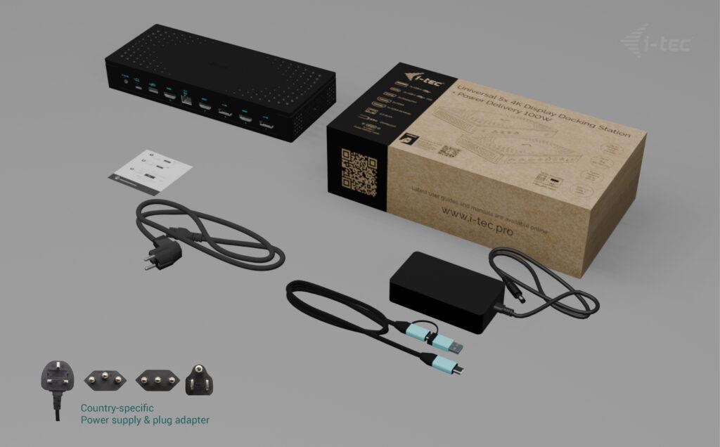 i-tec Universal 5x 4K Display Docking Station,  Power Delivery 100W6 