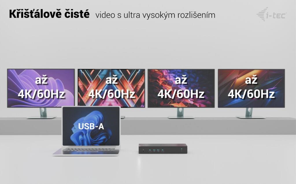 i-tec Universal 5x 4K Display Docking Station,  Power Delivery 100W3 