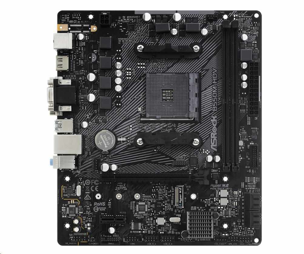 BAZAR - ASRock MB Sc AM4 B550M-HDV,  AMD B550,  2xDDR4,  HDMI,  DVI - Po opravě (Bez příšlušenství)0 