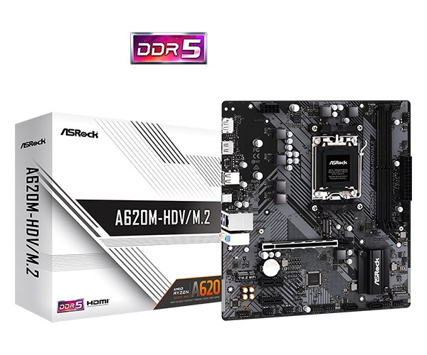 BAZAR - ASRock MB Sc AM5 A620M-HDV/ M.2,  AMD A620,  2xDDR5,  HDMI,  DP - Po opravě (Bez příšlušenství)0 