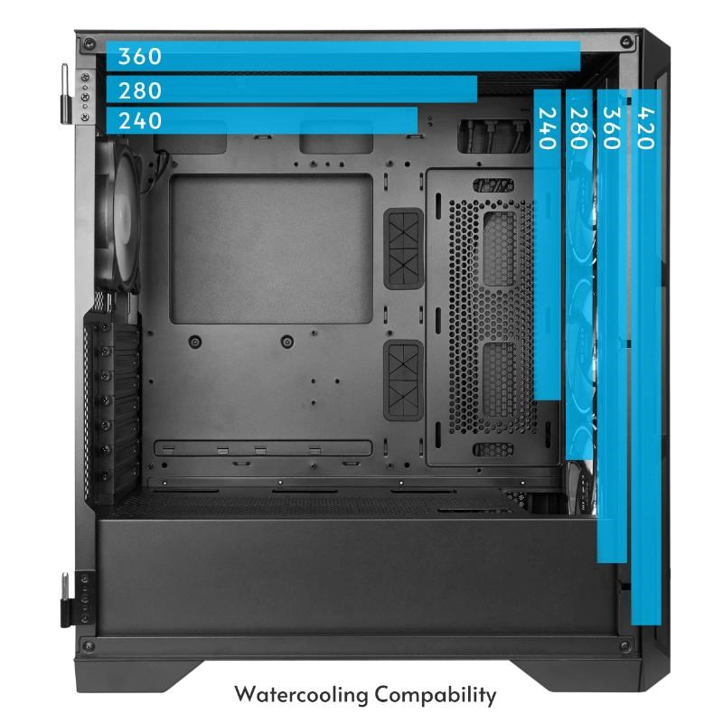 CHIEFTEC skříň APEX LUMO, E-ATX, 1x USB-C 3.2, 2x USB 3.0, 4x 140mm ARGB Fan, ARGB Hub, černá7 